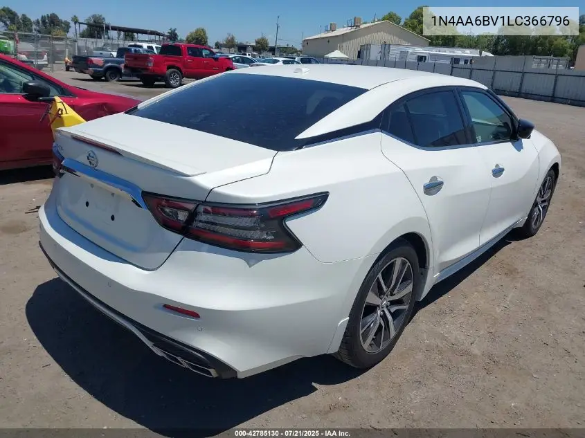 2020 Nissan Maxima S Xtronic Cvt VIN: 1N4AA6BV1LC366796 Lot: 42785130