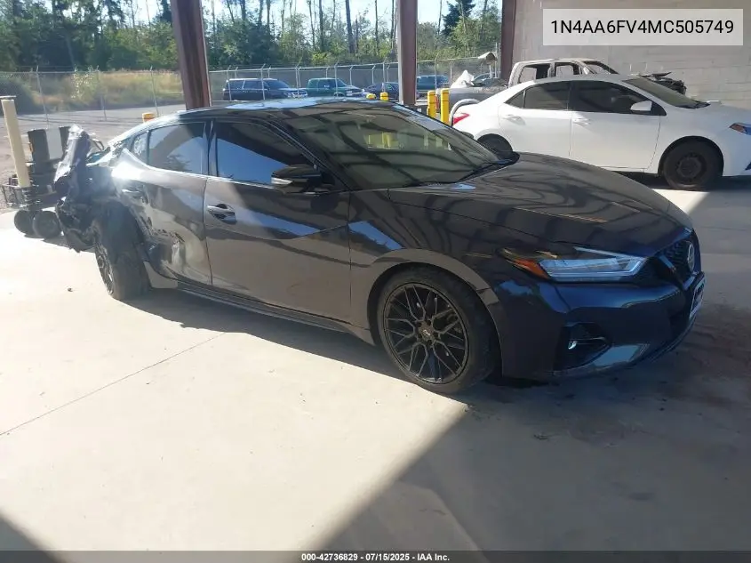 2021 Nissan Maxima Platinum Xtronic Cvt VIN: 1N4AA6FV4MC505749 Lot: 42736829