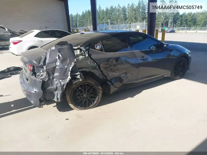 2021 Nissan Maxima Platinum Xtronic Cvt VIN: 1N4AA6FV4MC505749 Lot: 42736829