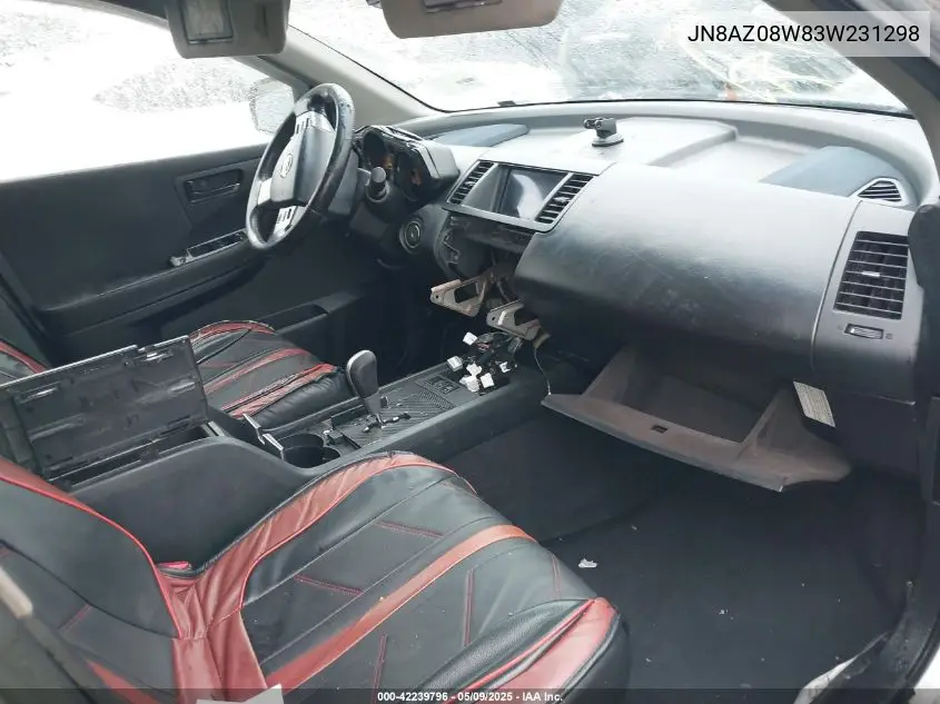 2003 Nissan Murano Sl VIN: JN8AZ08W83W231298 Lot: 42239796