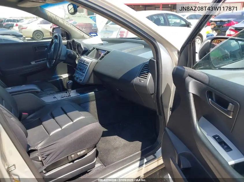 2003 Nissan Murano Sl VIN: JN8AZ08T43W117871 Lot: 42704306