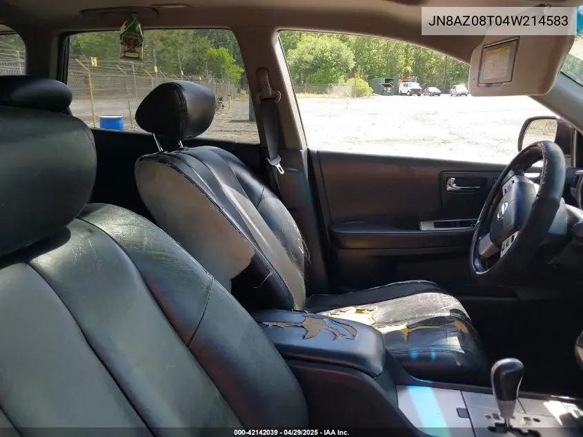 2004 Nissan Murano Sl VIN: JN8AZ08T04W214583 Lot: 42142039