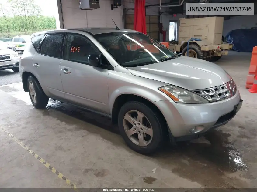 2004 Nissan Murano Sl VIN: JN8AZ08W24W333746 Lot: 42235803