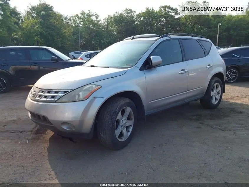 2004 Nissan Murano Sl VIN: JN8AZ08W74W313038 Lot: 42483962