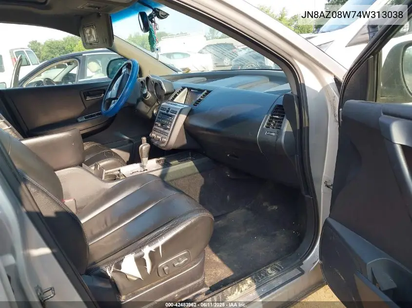 2004 Nissan Murano Sl VIN: JN8AZ08W74W313038 Lot: 42483962