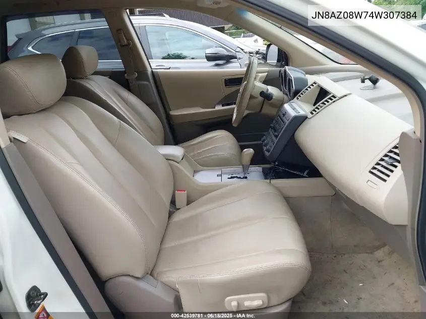 2004 Nissan Murano Sl VIN: JN8AZ08W74W307384 Lot: 42539781
