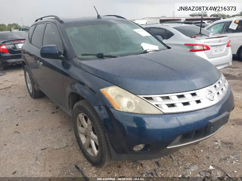jn8az08tx4w216373 JN8AZ08TX4W216373 2004 Nissan Murano Se