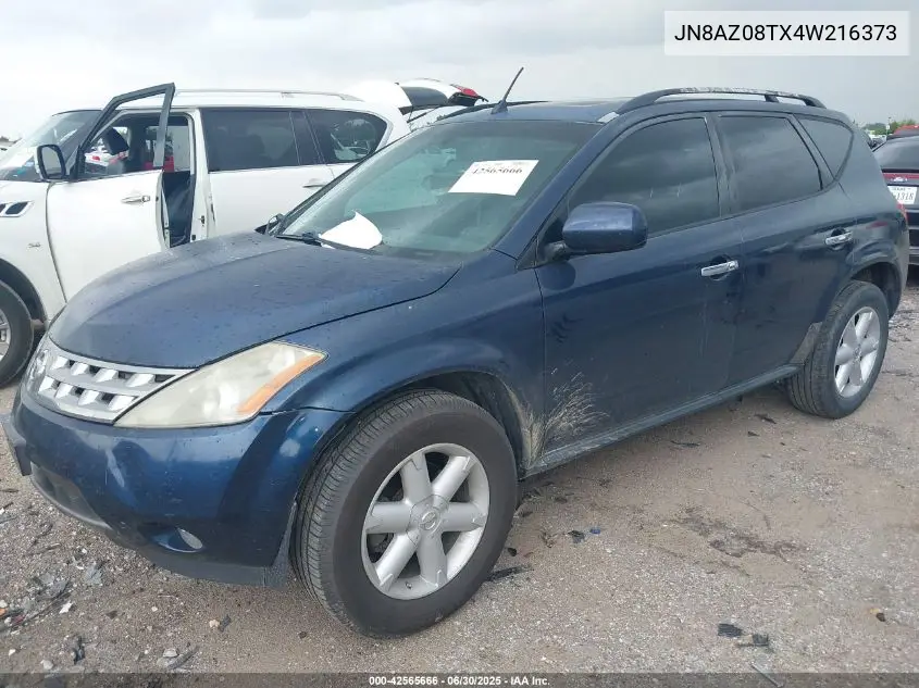 jn8az08tx4w216373 JN8AZ08TX4W216373 2004 Nissan Murano Se
