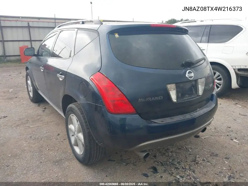 jn8az08tx4w216373 JN8AZ08TX4W216373 2004 Nissan Murano Se