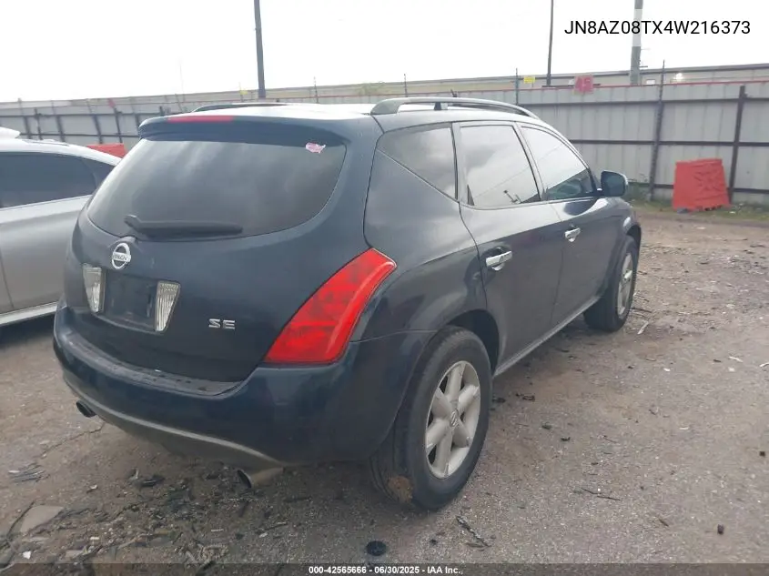 jn8az08tx4w216373 JN8AZ08TX4W216373 2004 Nissan Murano Se