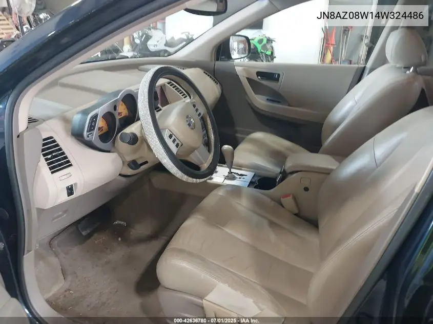 2004 Nissan Murano Sl VIN: JN8AZ08W14W324486 Lot: 42636780