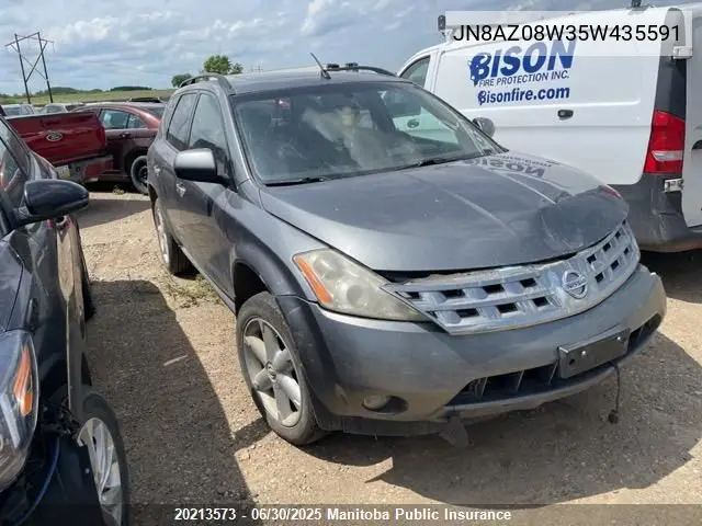 2005 Nissan Murano Se VIN: JN8AZ08W35W435591 Lot: 20213573