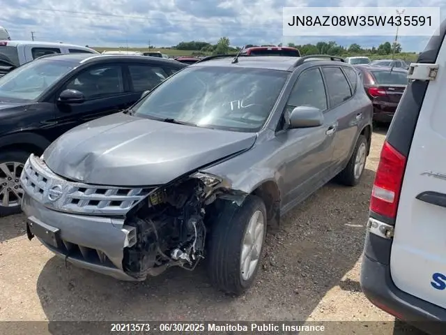 2005 Nissan Murano Se VIN: JN8AZ08W35W435591 Lot: 20213573