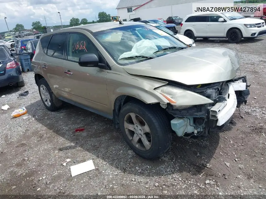 2005 Nissan Murano S VIN: JN8AZ08W35W427894 Lot: 42200882