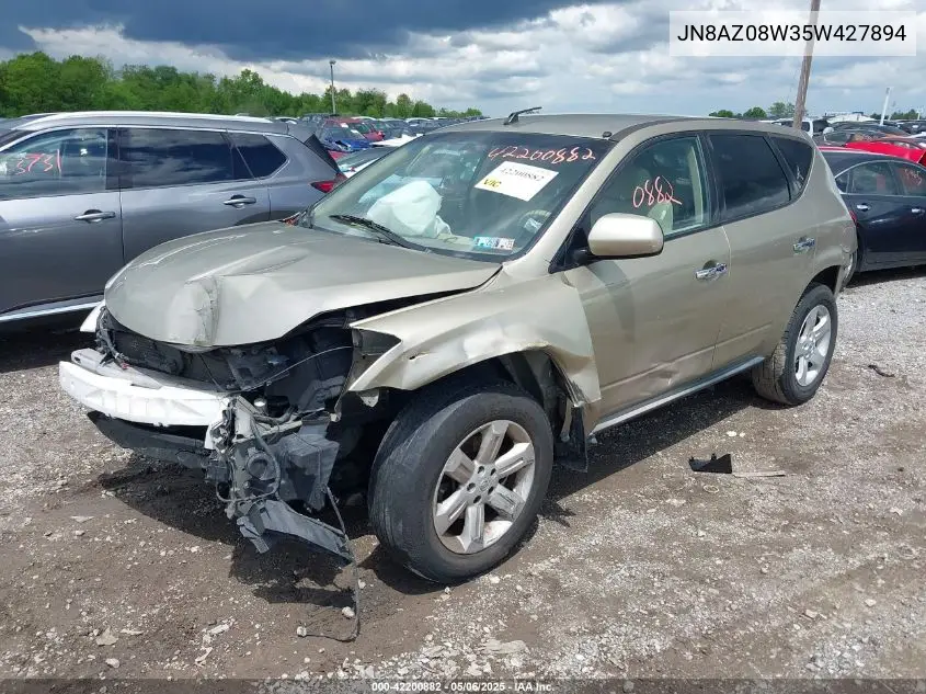 2005 Nissan Murano S VIN: JN8AZ08W35W427894 Lot: 42200882