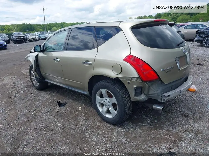 2005 Nissan Murano S VIN: JN8AZ08W35W427894 Lot: 42200882
