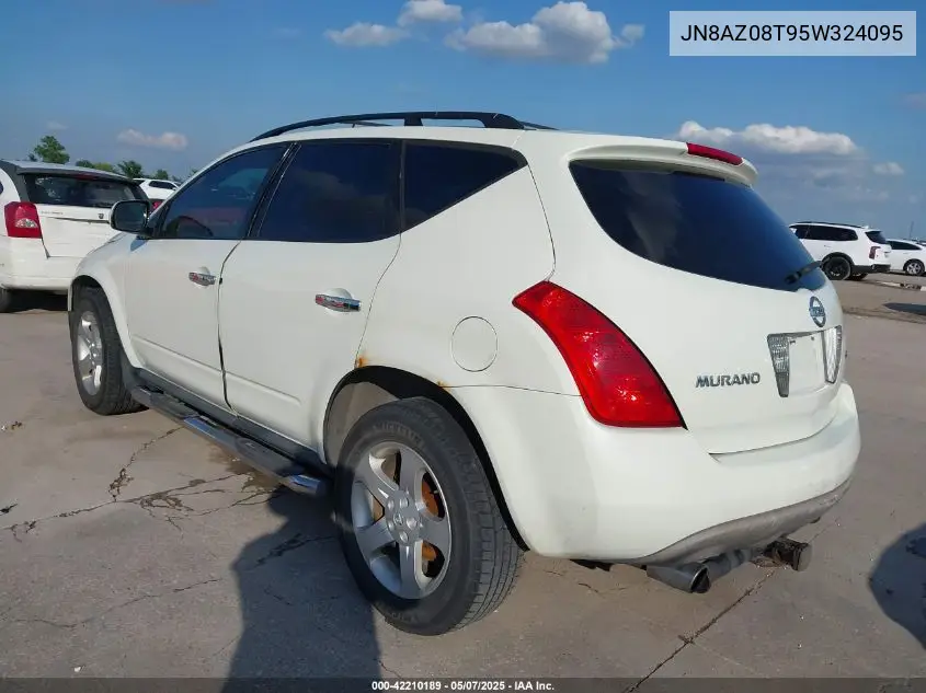2005 Nissan Murano Sl VIN: JN8AZ08T95W324095 Lot: 42210189