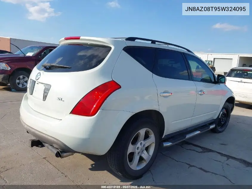 2005 Nissan Murano Sl VIN: JN8AZ08T95W324095 Lot: 42210189