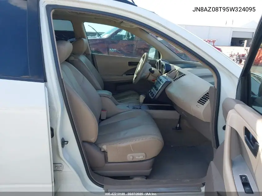 2005 Nissan Murano Sl VIN: JN8AZ08T95W324095 Lot: 42210189