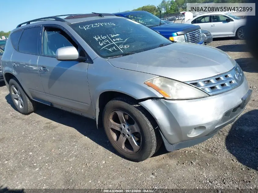 2005 Nissan Murano Sl VIN: JN8AZ08W55W432899 Lot: 42239445