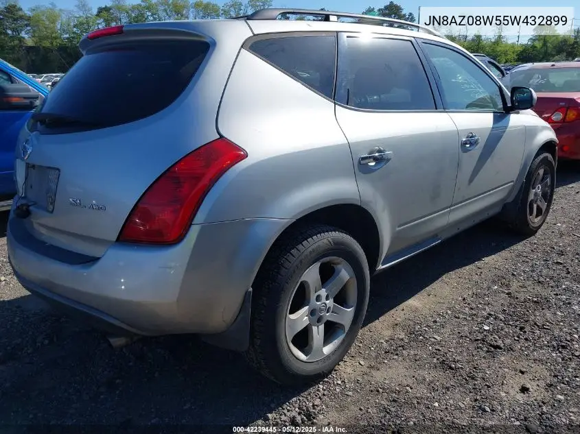 2005 Nissan Murano Sl VIN: JN8AZ08W55W432899 Lot: 42239445
