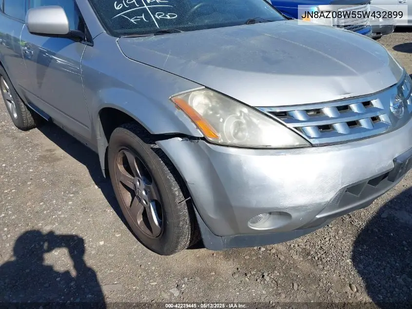 2005 Nissan Murano Sl VIN: JN8AZ08W55W432899 Lot: 42239445