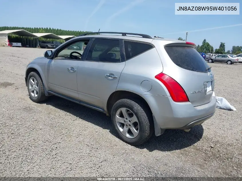 2005 Nissan Murano Sl VIN: JN8AZ08W95W401056 Lot: 42478738