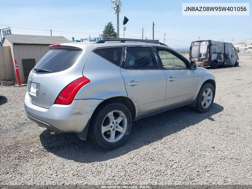 2005 Nissan Murano Sl VIN: JN8AZ08W95W401056 Lot: 42478738