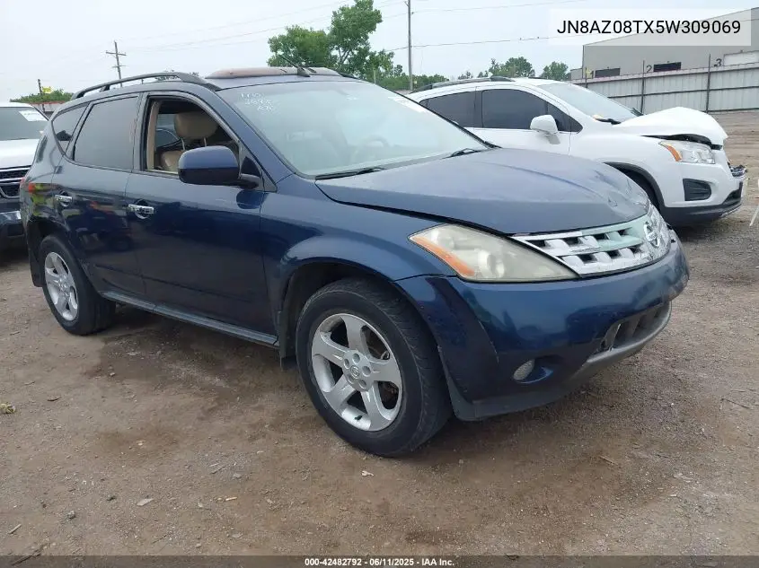 2005 Nissan Murano Sl VIN: JN8AZ08TX5W309069 Lot: 42482792