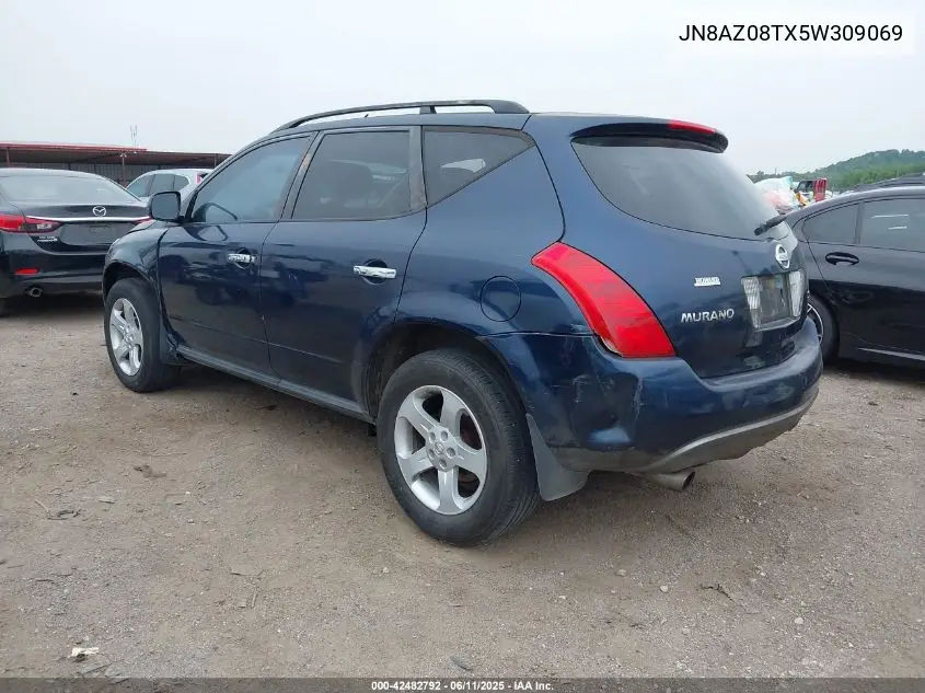 2005 Nissan Murano Sl VIN: JN8AZ08TX5W309069 Lot: 42482792
