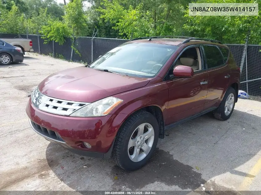 2005 Nissan Murano Sl VIN: JN8AZ08W35W414157 Lot: 42493856