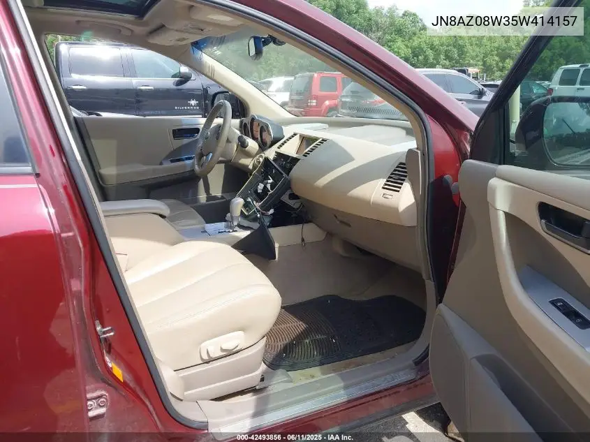 2005 Nissan Murano Sl VIN: JN8AZ08W35W414157 Lot: 42493856