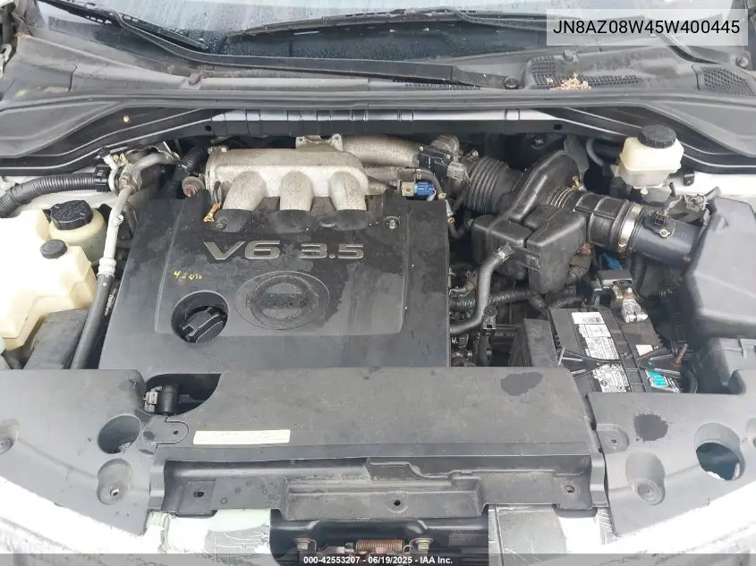 2005 Nissan Murano Sl VIN: JN8AZ08W45W400445 Lot: 42553207