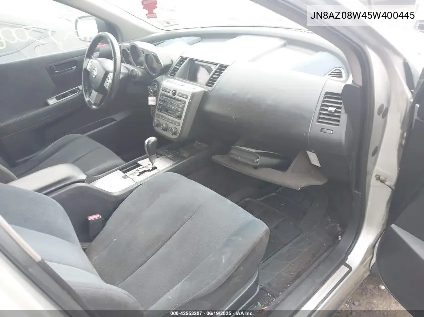 2005 Nissan Murano Sl VIN: JN8AZ08W45W400445 Lot: 42553207