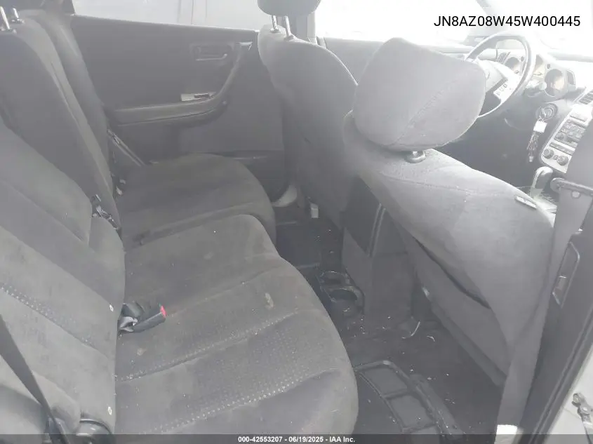2005 Nissan Murano Sl VIN: JN8AZ08W45W400445 Lot: 42553207