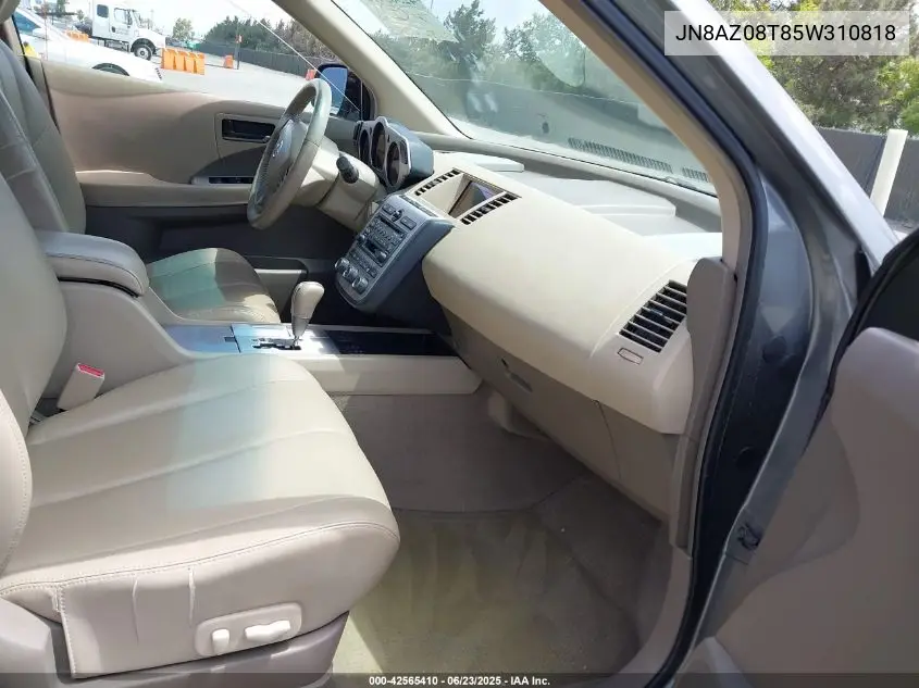 2005 Nissan Murano Sl VIN: JN8AZ08T85W310818 Lot: 42565410