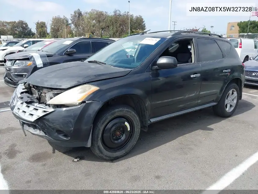 2005 Nissan Murano Sl/Se/S VIN: JN8AZ08TX5W327328 Lot: 42565628