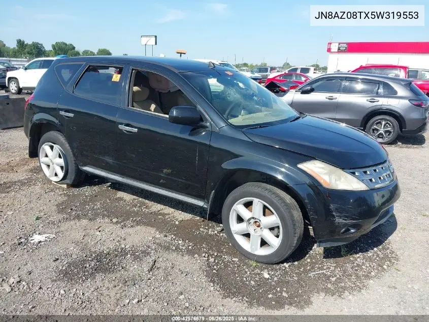 2005 Nissan Murano Se VIN: JN8AZ08TX5W319553 Lot: 42576679