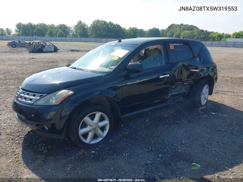 2005 Nissan Murano Se VIN: JN8AZ08TX5W319553 Lot: 42576679