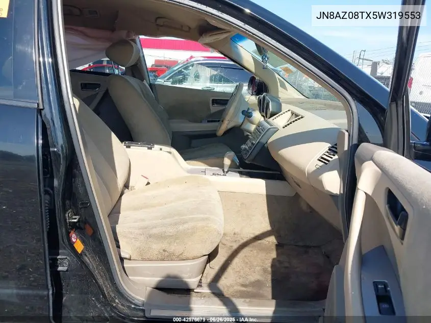 2005 Nissan Murano Se VIN: JN8AZ08TX5W319553 Lot: 42576679