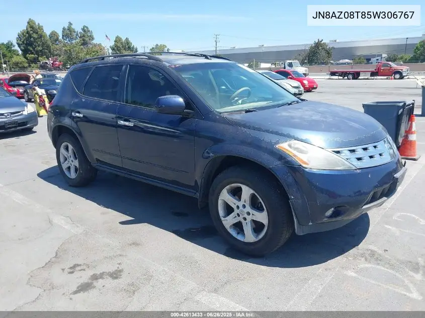 2005 Nissan Murano Sl VIN: JN8AZ08T85W306767 Lot: 42613433