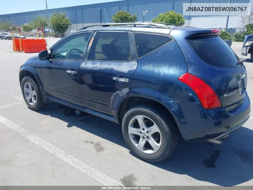 2005 Nissan Murano Sl VIN: JN8AZ08T85W306767 Lot: 42613433
