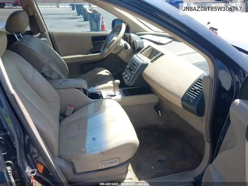 2005 Nissan Murano Sl VIN: JN8AZ08T85W306767 Lot: 42613433