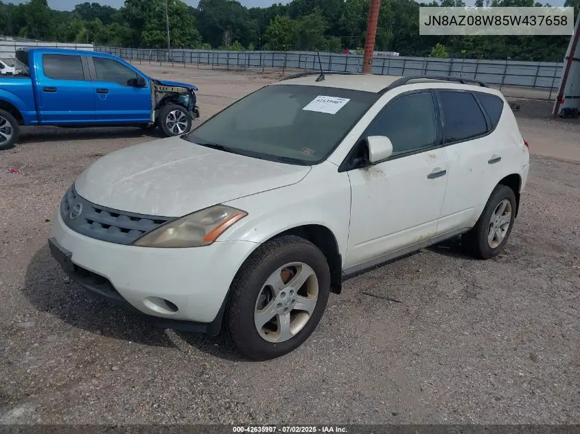 2005 Nissan Murano S VIN: JN8AZ08W85W437658 Lot: 42635907