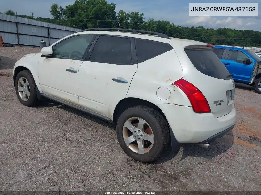 2005 Nissan Murano S VIN: JN8AZ08W85W437658 Lot: 42635907