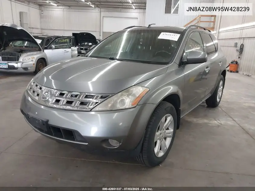 2005 Nissan Murano Se VIN: JN8AZ08W95W428239 Lot: 42651337