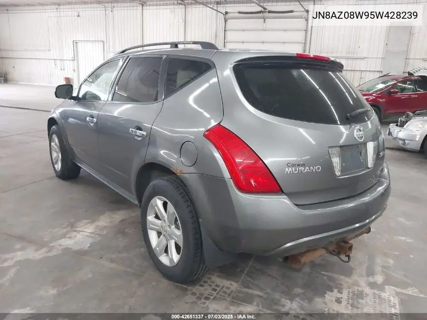 2005 Nissan Murano Se VIN: JN8AZ08W95W428239 Lot: 42651337