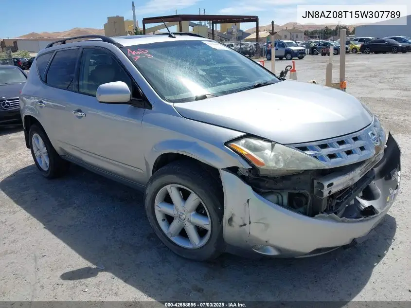 2005 Nissan Murano Se VIN: JN8AZ08T15W307789 Lot: 42658856