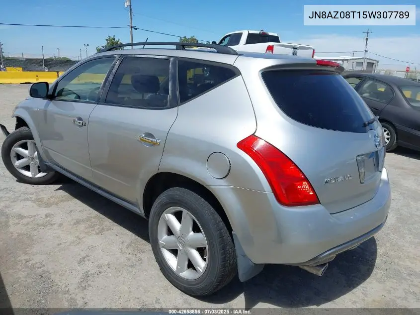 2005 Nissan Murano Se VIN: JN8AZ08T15W307789 Lot: 42658856