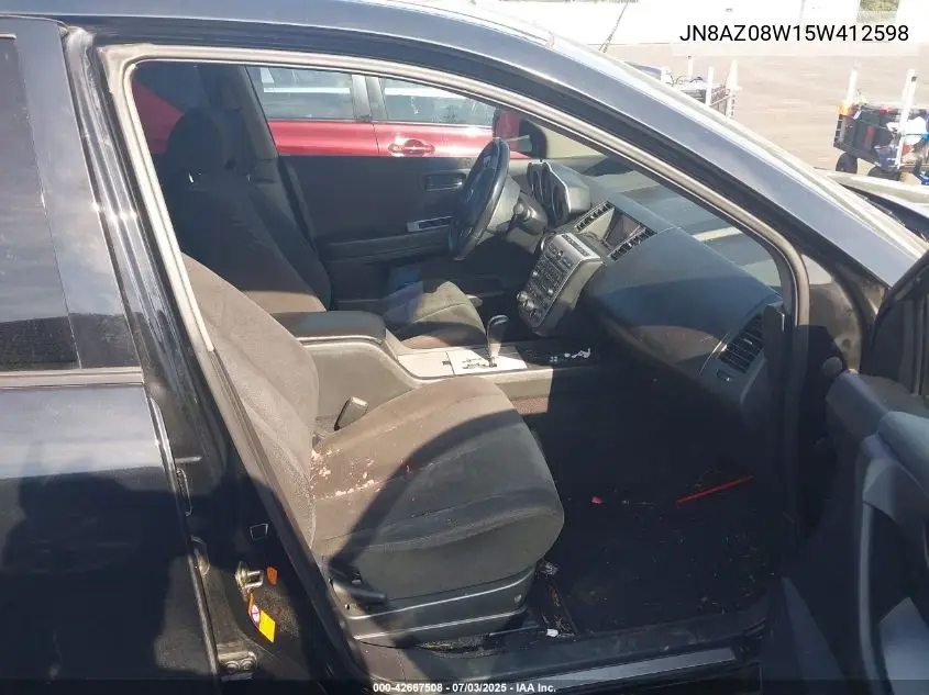 2005 Nissan Murano Sl VIN: JN8AZ08W15W412598 Lot: 42667508